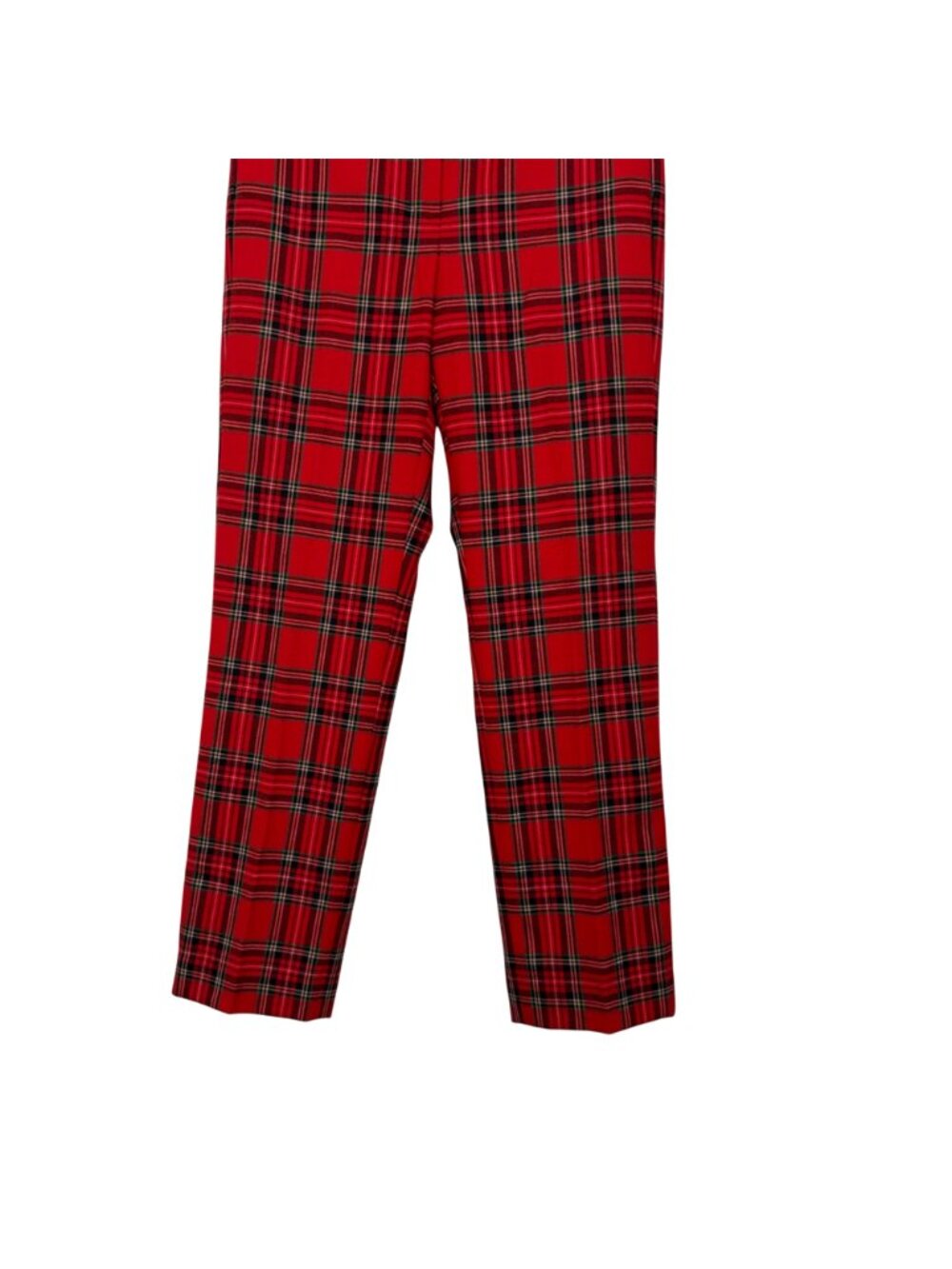 J.Crew Kate Womens Red Plaid Tartan Wool Blend Pants Size 8 Classic Fit Lined - Picture 11 of 14
